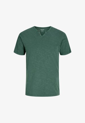 Jack & Jones, JJESPLIT NECK TEE SS NOOS - T-Shirt basic - scarab