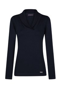 SHAWL COLLAR - Jersey de punto - dark blue
