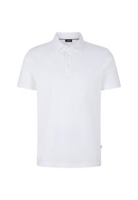 Witte polo shirt van katoen, met een klassieke kraag, een knoopsluiting met drie knopen, korte mouwen en een subtiele logo op de borst.