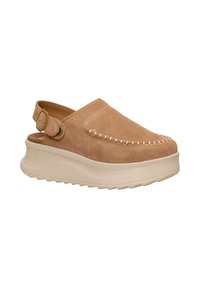 HEYDUDE DELRAY CLOG SUEDE - CLOGS - Sandales compensées - tan tan