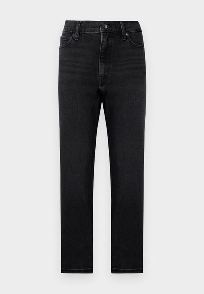 Svarte denimjeans med rett snitt, høy midje og klassisk fem-lommer design. Har beltehemper og glidelås lukking.