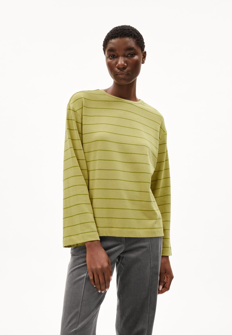 ARMEDANGELS MARYNA FINE STRIPE - Langarmshirt - new moss-dark moss