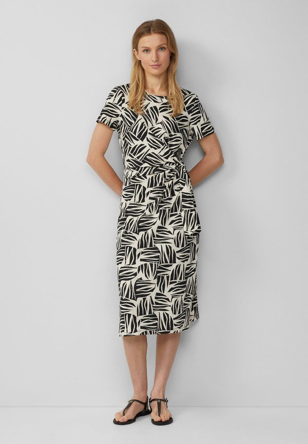 MIT KNOTENDETAIL UND RAFFUNG - Jerseykleid - schwarz