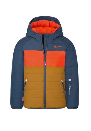 TROLLKIDS, KIDS HAFJELL SNOW JACKET PRO UNISEX - Snowboard jacket - bronze/mystic blue/orange
