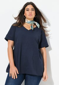 Ulla Popken DECORATIVE SEAM TEE - Jednoduché tričko - marine