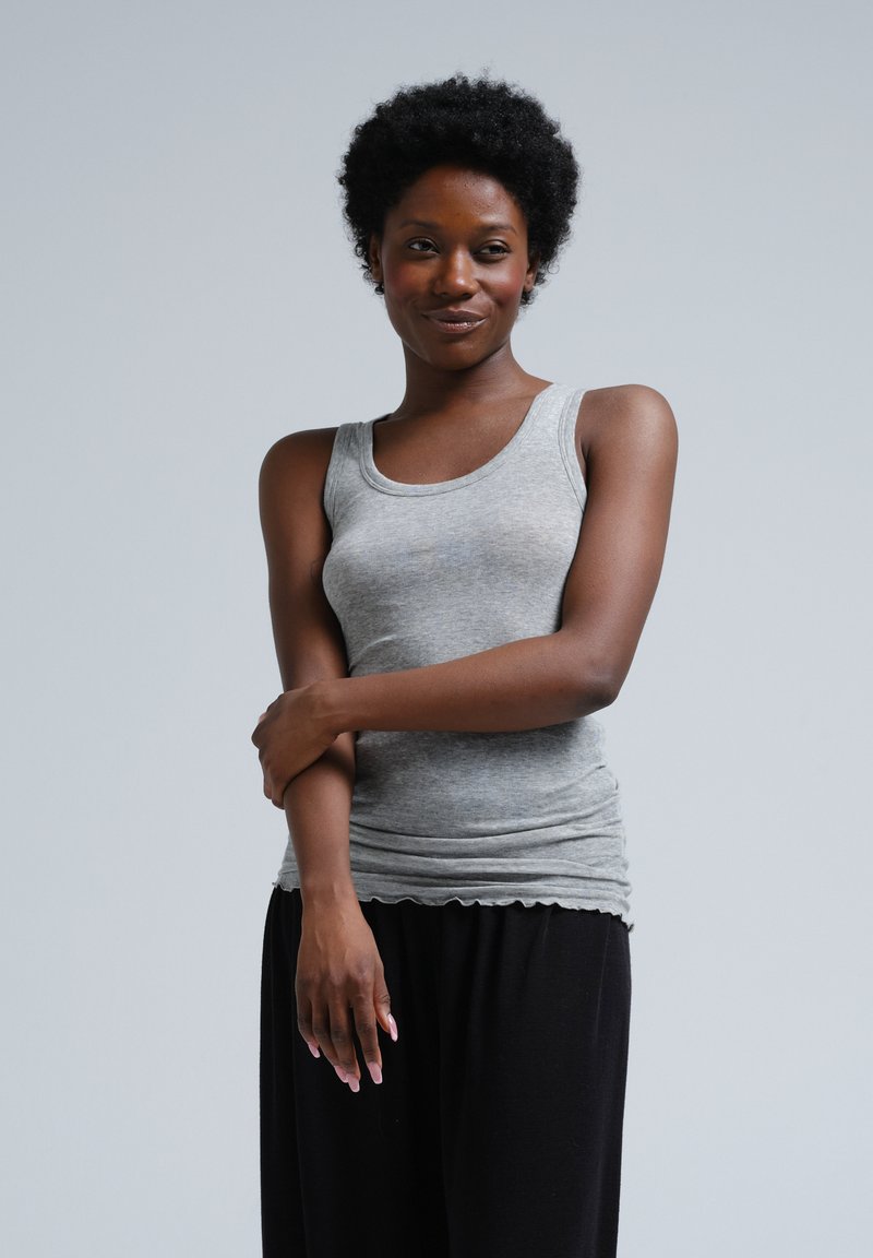 Seamless Basic - BELLA - Top - grey melange, Forstør