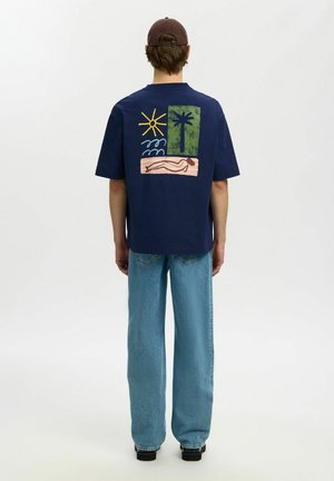 Selected T-SHIRT RELAXED FIT - T-Shirt print - ocean cavern