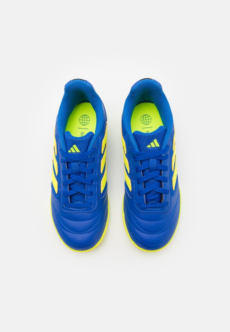 adidas blue and yellow boots