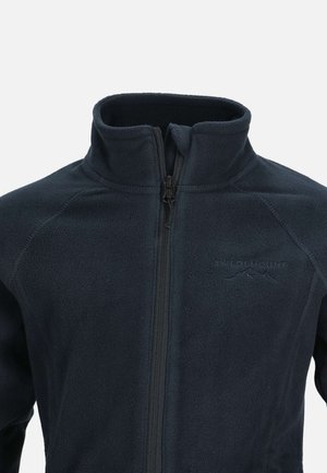 Marine fleece jakke med høj krave og fuld frontlynlås. Funktioner inkluderer et subtilt logo og tekstureret stof for varme og komfort.