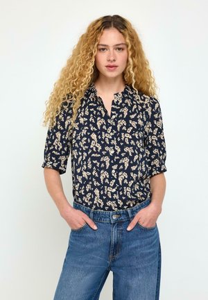 Lindex, LINDEX SHORT-SLEEVED BLOUSE LINDEX - Bluse - dark navy