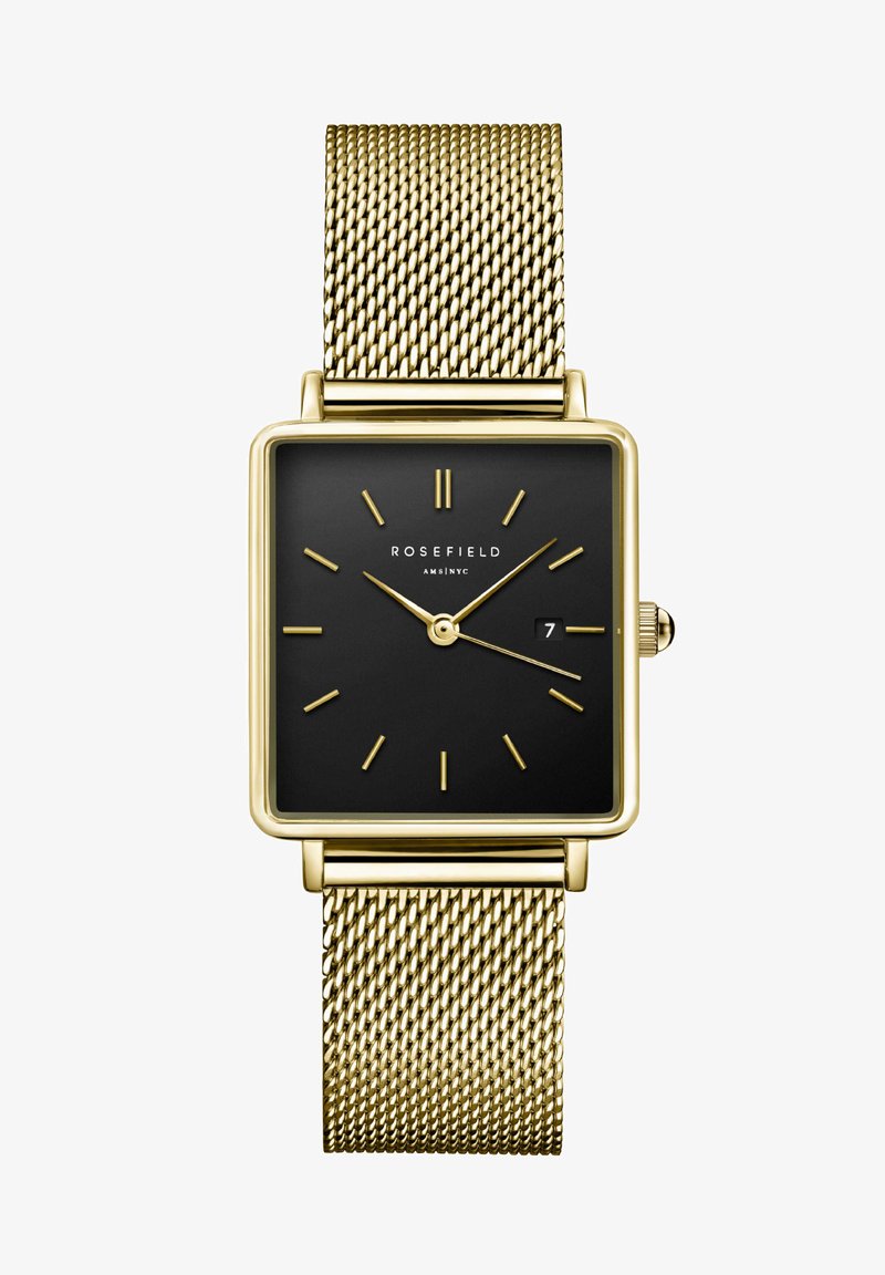 Rosefield Horloge Dames Horloge Goud Met Zwarte Wijzerplaat