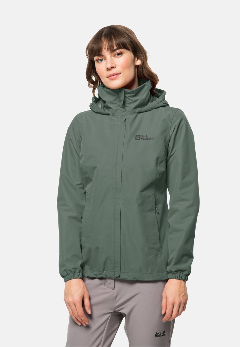 Jack Wolfskin - STORMY POINT - Regenjas - hedge green, Vergroten