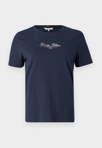 SCRIPT TEE - Print T-shirt - dark night navy