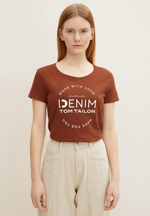 Print T-shirt - nut brown