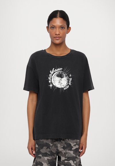 rag & bone DISCO BOYFRIEND TEE - T-shirt imprimé - blackmult