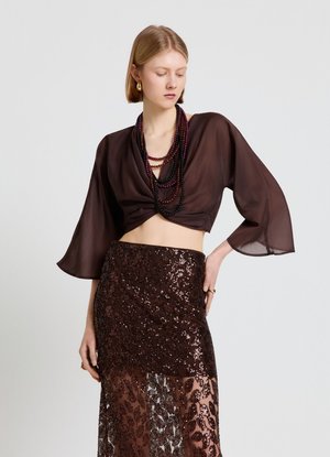 Calliope, CAMICIA TINTA UNITA - Blouse - cioccolato scuro