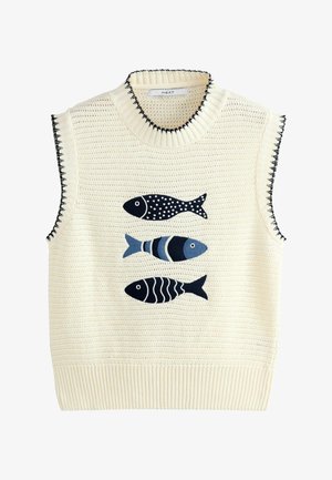 REGULAR FIT - FISH GRAPHIC TANK - Viršus - white ecru blue