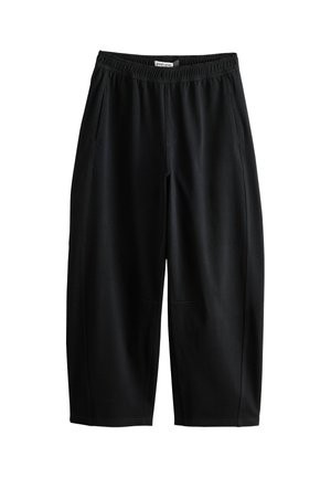 Next, PETITE FIT - BARREL LEG DENIM JERSEY TROUSERS - Wide leg - black