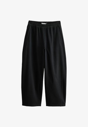 Next, PETITE FIT - BARREL LEG DENIM JERSEY TROUSERS - Wide leg - black
