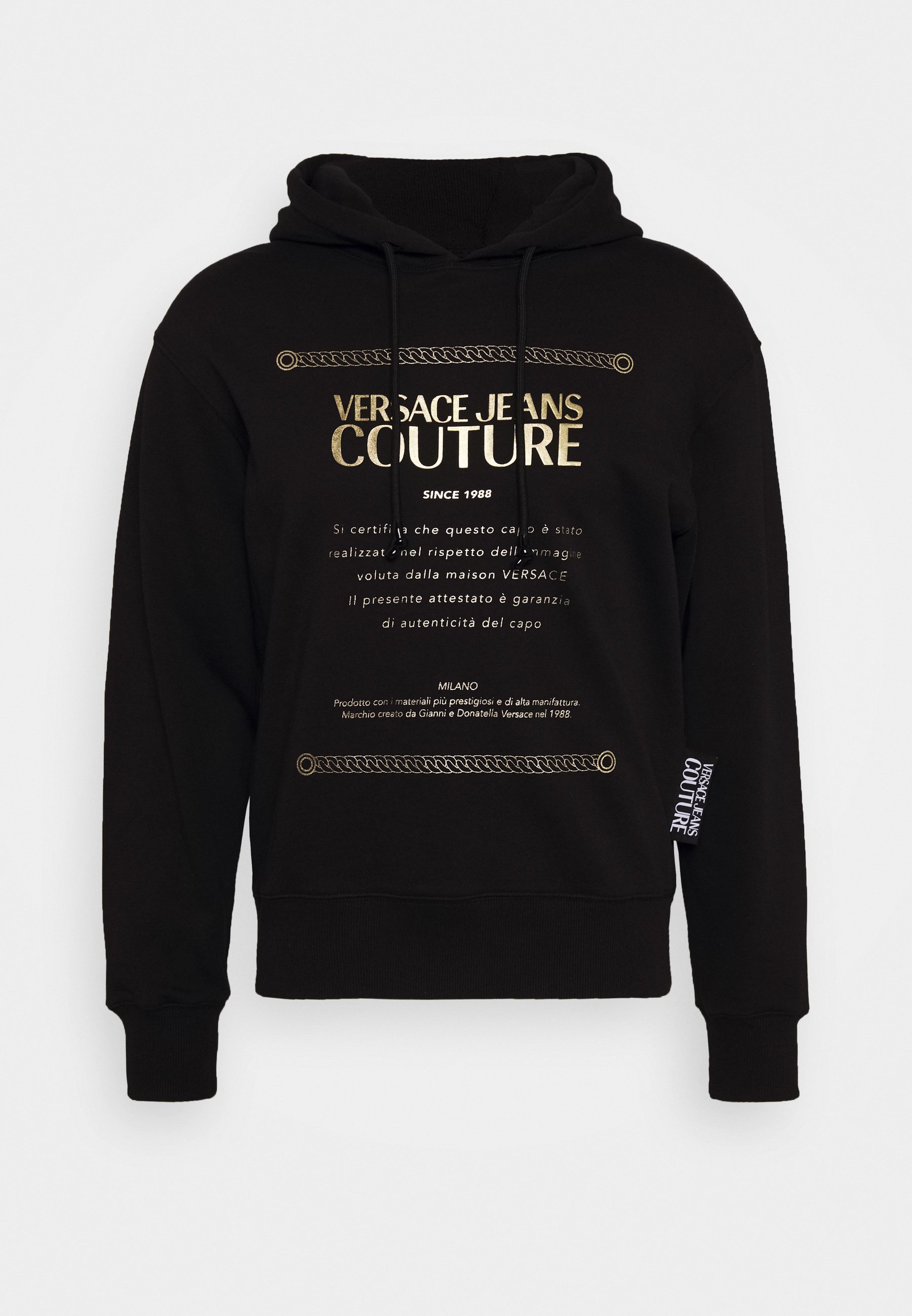 Versace Jeans Couture FELPA Kapuzenpullover black Versace Herren Kapuzenpullover Man Light Sweater