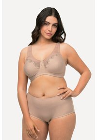 Ulla Popken 2ER-PACK NADELSTREIFEN HÖHER GESCHNITTEN - Slip - taupe