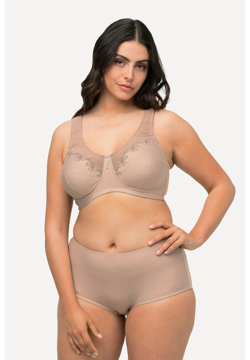 Ulla Popken 2ER-PACK NADELSTREIFEN HÖHER GESCHNITTEN - Slip - taupe