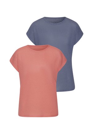 KURZARM 2PACK - Print T-shirt - apricot indigo