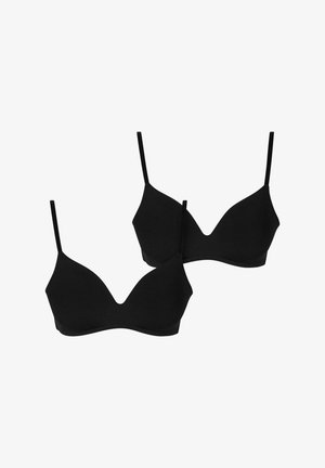 Du yra juodi liemenukai, pasižymintys besiūlio dizaino, reguliuojamomis petnešėlėmis ir lygiu paviršiumi, turintys V formos iškirpimą.