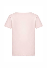 Light pink cotton t-shirt with short sleeves, crew neck, and a plain back design. No patterns or visible hardware.
