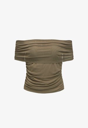 Object, Off-shoulder Ruched - Bluse - morel