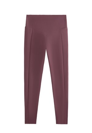 OYSHO COMPRESSIVE POCKET HIGH-RISE ANKLE-LENGTH - Legíny - dark purple