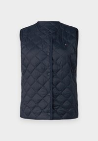 DOWN QUILTED COLLARLESS VEST - Waistcoat - desert sky