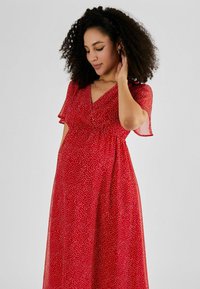 JoJo Maman Bébé SPOT MATERNITY WRAP MIDI - REGULAR FIT - Päevakleit - red