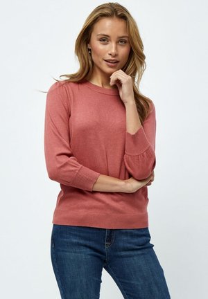 MIMERSIN KNIT TEE - Neule - dusty cedar red melange