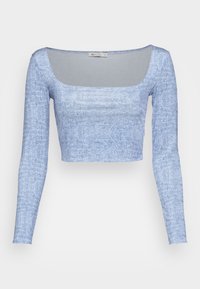 SQUARE NECK CROP TOP - Camisola de manga comprida - denim print
