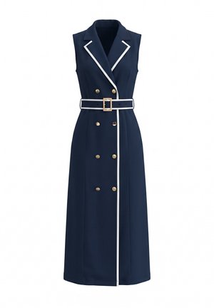 Anna Field by Zalando, BELTED SLEEVELESS TRENCH DRESS - Φόρεμα ημέρας - navy with white piping