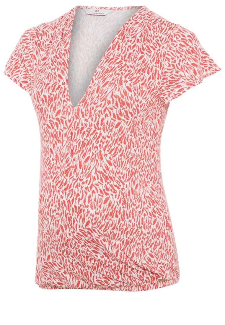 bellybutton T-shirt print koraalrood/wit