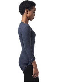 Urban Classics LADIES LONG RIB POCKET TURNUP TEE - Maglietta a manica lunga - indigo
