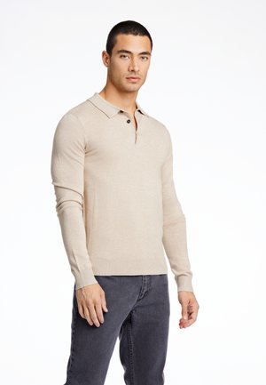Lindbergh LONG SLEEVE  - Polo - sand mel