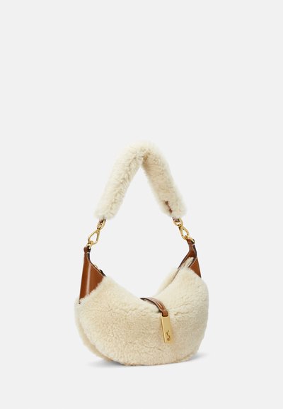 Polo Ralph Lauren POLO ID SHEARLING MINI SHOULDER BAG - Rokassoma - cream/cuoio