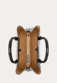Lauren Ralph Lauren EMBOSSED LEATHER SMALL MARCY SATCHEL - Geantă de mână - black