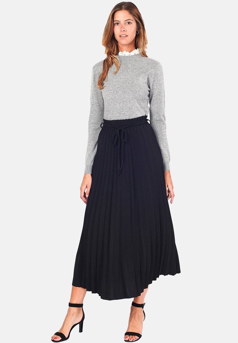 Damen Jeansröcke | Assuili AND BELTFaltenrockblack/schwarz - VV08237 Damen Jeansröcke | Assuili AND BELTFaltenrockblack/schwarz - VV08237