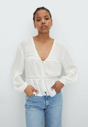 MIT LACE-UP - Camicetta - white