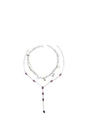 PACK OF 2 RHINESTONE LARIAT - Náhrdelník - metallic grey