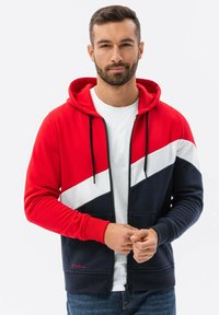 Ombre THREE-COLOR  WITH A HOOD B1419 - Sudadera con cremallera - red
