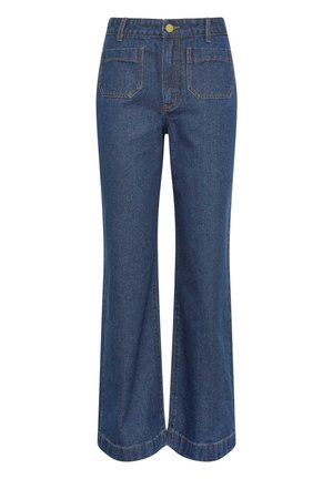 POCKET DETAIL WIDE LEG - Straight leg jeans - indigo