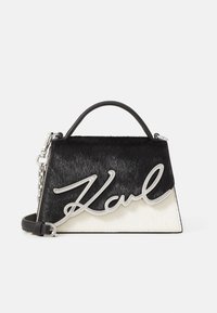 KARL LAGERFELD - SIGNATURE 2.0 PONY - Cross body bag - white/black Thumbnail Image 1