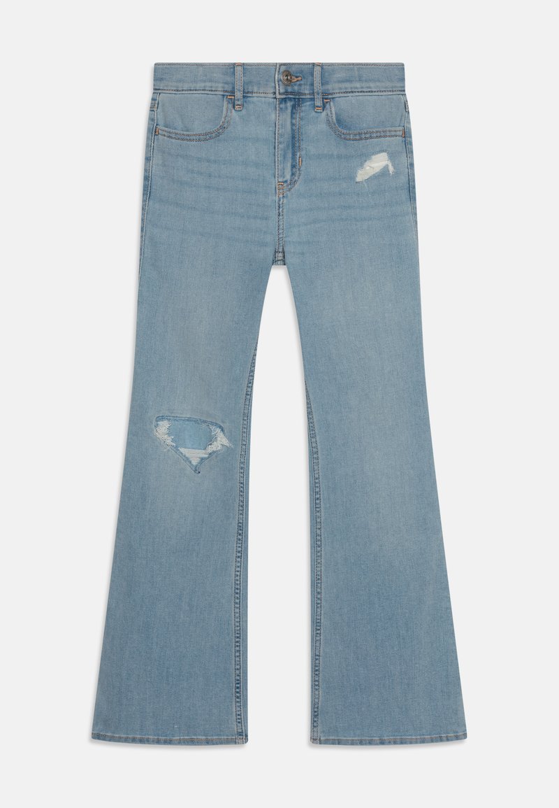 Abercrombie & Fitch HIGH RISE FLARE JEANS Jean flare LIGHT DESTROY
