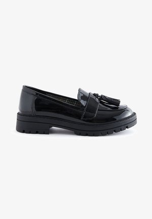 SCHOOL CHUNKY TASSEL LOAFERS - Mocassins - black patent