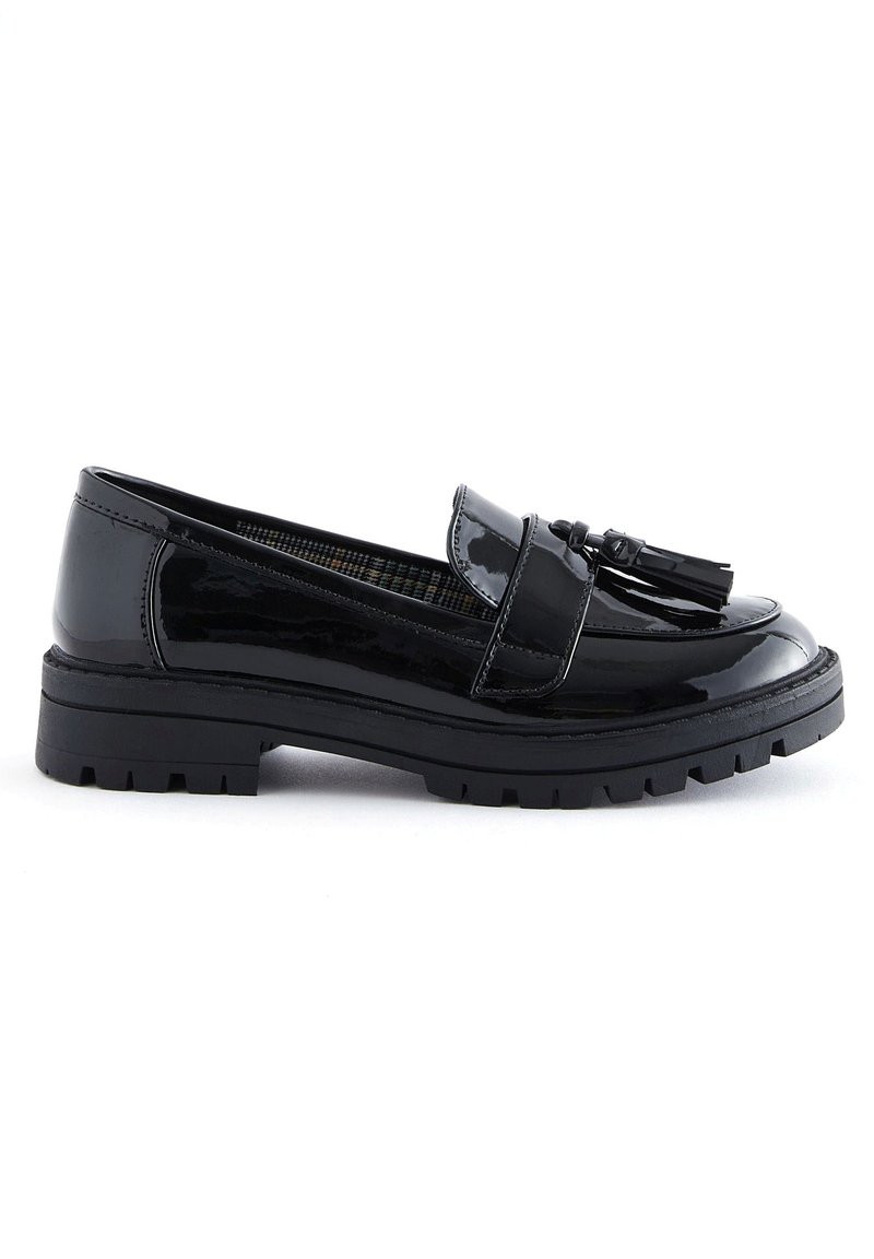 Next - SCHOOL CHUNKY TASSEL LOAFERS - Belebújós cipők - black patent, Nagyítás